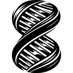 DNA Helix Design: An intricate, artistic rendering of the iconic double helix structure of DNA, symbolizing the building blocks of life and the wonders of scientific advancement.