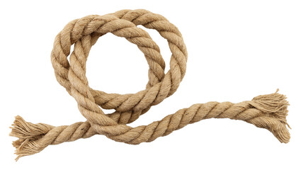Jute. Twisted linen rope on a white background. Rope