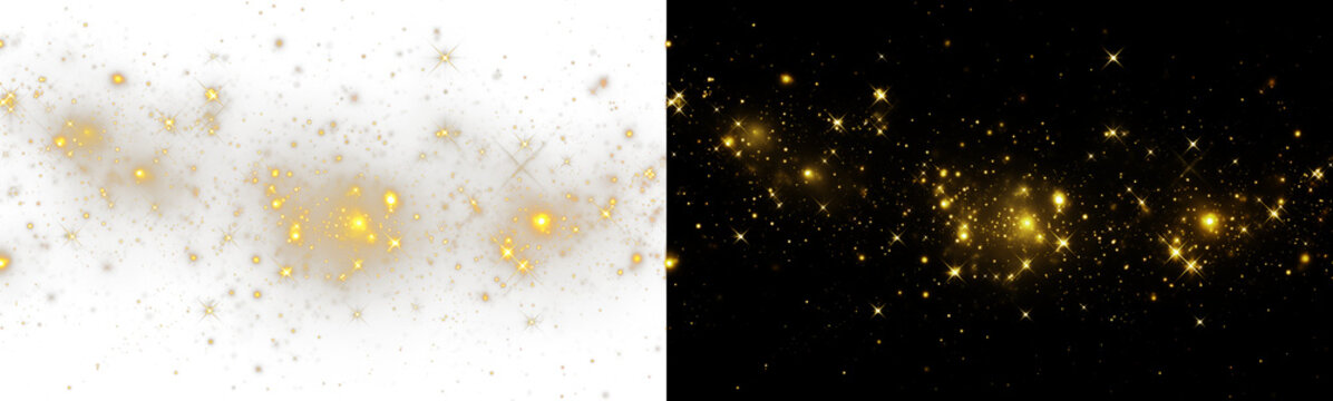 Sparkling light on transparent backgrounds, sparkling dust PNG. Twirl, Glowing light effect with lots of glitter particles and stars.