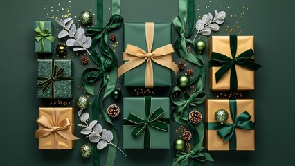 Gift boxes and christmas decorations