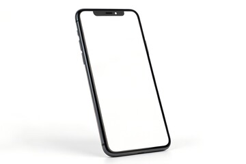 Modern smartphone with blank white screen for mockup on white background