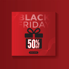 black friday social media post and discount sale banner design template