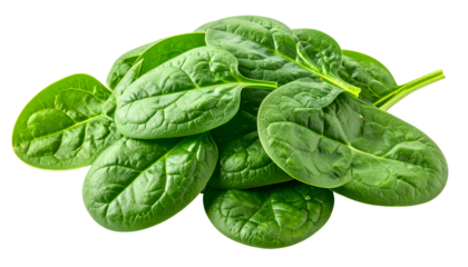 Close-up studio shot of a vibrant heap of fresh, organic spinach leaves against a dark backdrop
