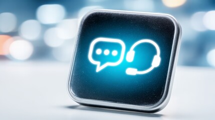 Mobile phone displays chat application icon device screen features direct communication symbol