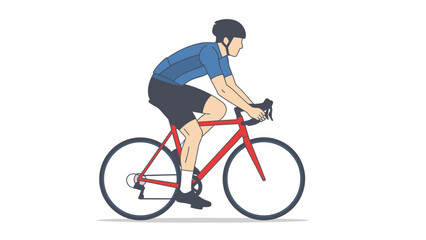Obraz premium Cyclist Riding a Red Road Bike with Helmet.