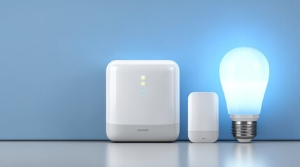 Regular and smart light bulbs showcased comparison of old style incandescent and modern smart light