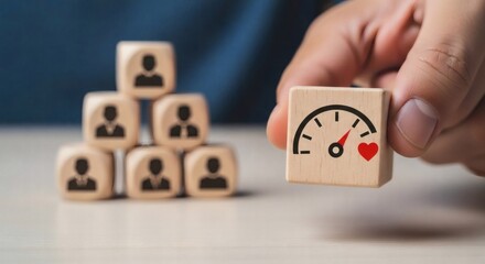 Soft skills and leadership concept showing emotional intelligence block above a pyramid of team icons for HR and talent development.
