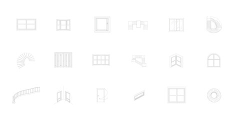 Architectural Blueprints of Doors Windows and Stairs