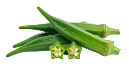 Close-up of several fresh, green pods of a popular vegetable, one split to show interior