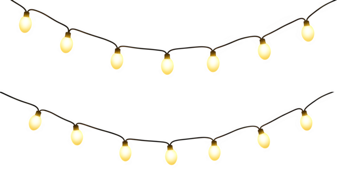 String lights garland decoration isolated on transparent background - Powered by Adobe