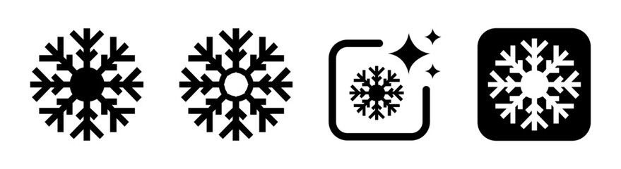 Snowflake icon illustration representing winter season and cold weather in a transparent vector style