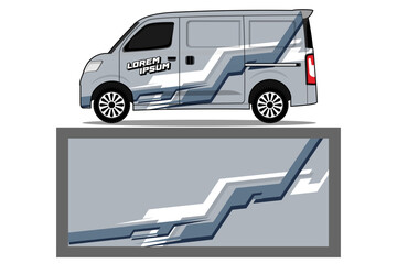 Car wrap design vector background livery for van in gray color combinations Vector template EPS 10