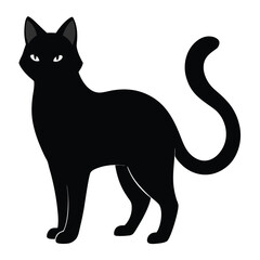 silhouette cat on white background