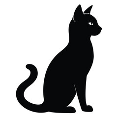 silhouette cat on white background