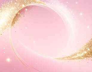 Christmas Champagne Gold Sparkle Over Soft Pink