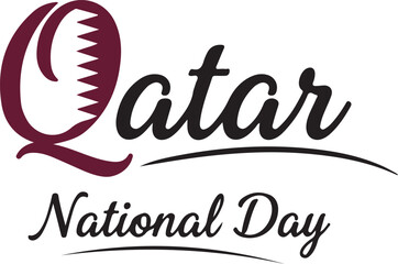 Qatar national day elegant script font text graphic design element