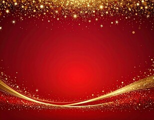 Red Christmas Glitter Gold Sparkle Background