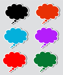 Speech Bubble set, Talk bubble, Cloud speech bubbles collection,Collection of doodle speech bubbles, stickers, text boxes icons