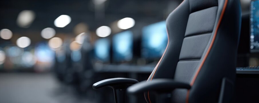 Stylish gaming chair in competitive environment, highlighting co