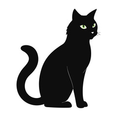 silhouette cat on white background