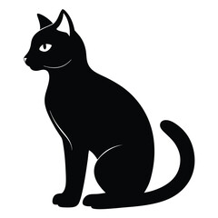 silhouette cat on white background