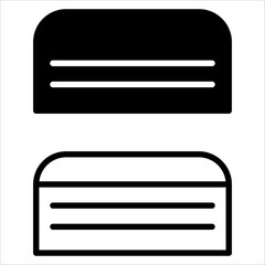 Blackboard eraser icon set black and white