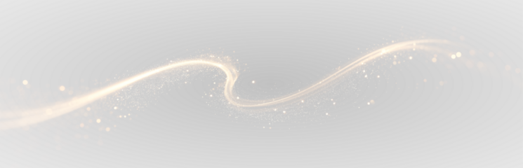 Golden swirl ribbon PNG with vortex light trails, shimmering streak wave motion, bright glow energy and magical dynamic lines illumination effect