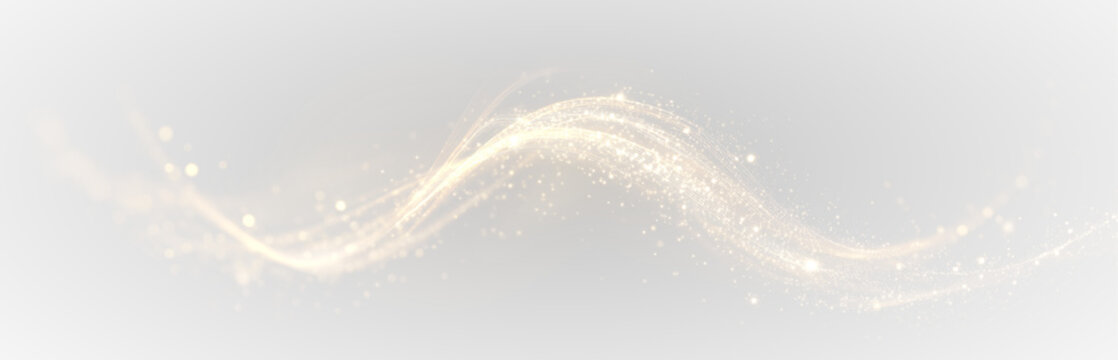 Glowing golden swirled ribbon PNG with vortex wave motion, radiant light trails, shimmering streaks, abstract dynamic lines and magic energy glow - Powered by Adobe