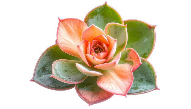 Close-up of a vibrant succulent plant with layered leaves and a multi-toned color palette