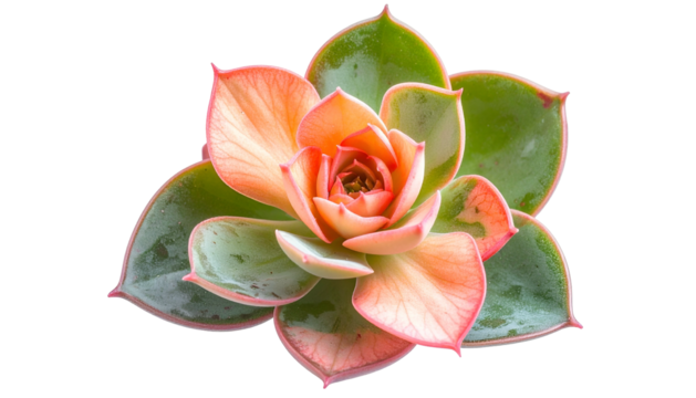 Close-up of a vibrant succulent plant with layered leaves and a multi-toned color palette