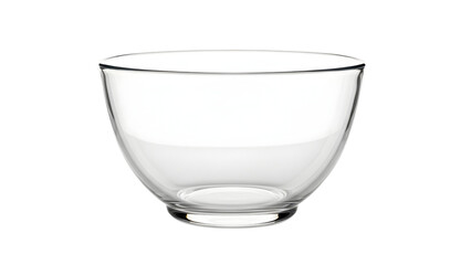 Clear glass cup with smooth rounded edges on a  white background