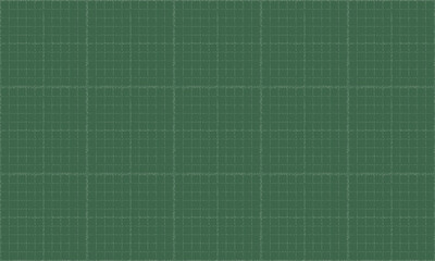 掠れたチョークで描かれた5マスずつ分けられた方眼が書かれた緑色のボード