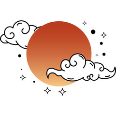 Chinese Moon and Cloud