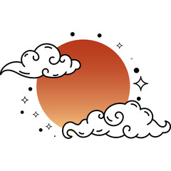 Chinese Moon and Cloud