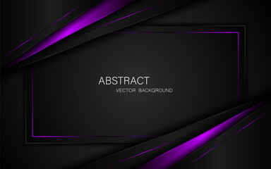 Abstract black and purple polygons on dark steel mesh background. with free space for design. modern technology innovation concept background	