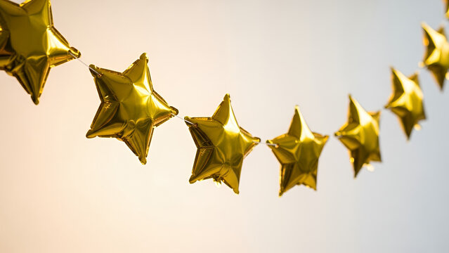 Eye-catching gold star garland for glamorous party decorations