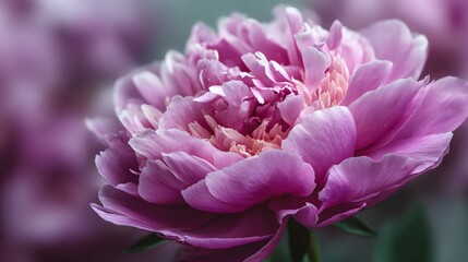 Lush pink bloom displays layered petals against a softly focused background