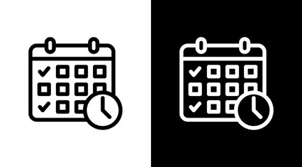 Calendar With Icon Set Design