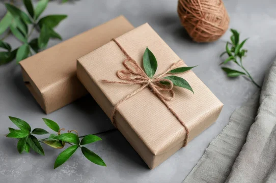 Minimal Gift Wrap Made from Recycled Paper and Natural String