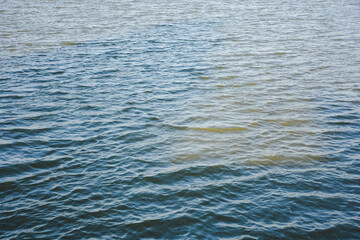 Close-up view of blue-grey water with small ripples and waves.