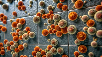 Close-Up of Colorful Mold Growth on Tile Surface