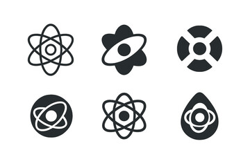 Fototapeta premium Catalyst Logo Variations. catalyst. Icon set. Set Logo of catalyst: fusion core. harmonious logo variations of the same emblematic concept, each with different