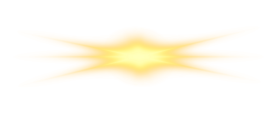 Yellow star emits golden light and sparkles. PNG. Tiny stars and glowing dust float in the air. Radiant beams and soft shimmering glow spread outward.