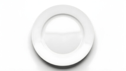 Clean white oval plate isolated on a white background