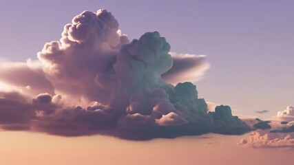 Majestic cloud formation with soft pastel hues at dawn or dusk
