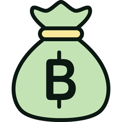 Clean flat finance and banking icon set featuring credit cards, wallet, shield, money bags, stacked coins, banknotes, receipts, financial documents, safe box, banks, cloud download, and savings jars