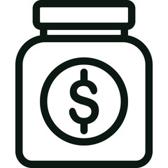 Clean flat finance and banking icon set featuring credit cards, wallet, shield, money bags, stacked coins, banknotes, receipts, financial documents, safe box, banks, cloud download, and savings jars