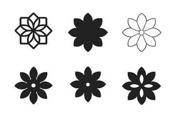 Fototapeta premium Nature Logo Set. Graphic design trends nature inspired design. Icon set. Set Logo of nature inspired design: blooming flower pattern. harmonious logo