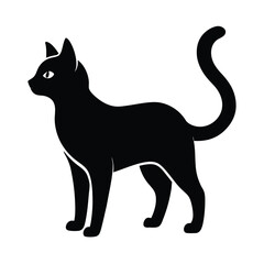 silhouette cat on white background
