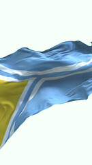 Tuva flag - 3D realistic waving flag on transparent png. Background with transparency